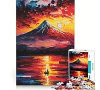 Rompecabezas para Adolescentes de 1000 Piezas Atardecer sobre el Monte Fuji Juguete Educativo para divertirse en Familia y Fortalecer el Amor Entre Parejas 50x75cm
