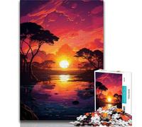 Rompecabezas para Adolescentes de 1000 Piezas: Atardecer sobre el río Diversión Familiar en casa, Regalo de cumpleaños, Regalo de Viaje (tamaño 38x26cm)