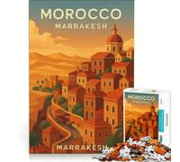 Rompecabezas para Adolescentes de 1000 Piezas: Atardeceres en Marrakech Juego práctico, difícil y desafiante Regalo Ideal para los Amantes de los Juegos desafiantes 50x75cm