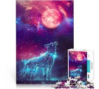 Rompecabezas para Adolescentes de 1000 Piezas Aullido del Lobo cósmico Juguetes educativos Juego Educativo para cumpleaños y Navidad. 75x50cm