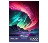 Rompecabezas para Adolescentes De 1000 Piezas Aurora Borealis Landscape Rompecabezas para Adultos Juego De Ingenio Juego Antiestrés Juego Desafiante Regalos 52x38cm/1000pcs