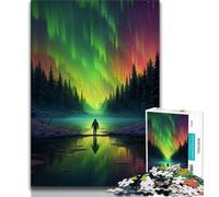 Rompecabezas para Adolescentes de 1000 Piezas: Aurora en el Cielo Rompecabezas de 1000 Piezas decoración artística de Pared y Regalo de cumpleaños para Amigos Oficina en casa 75x50cm