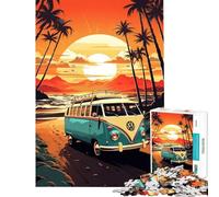 Rompecabezas para Adolescentes de 1000 Piezas Autobús VW Retro Ideal para Viajes a la Playa Actividades Divertidas en casa Un desafío desafiante Juguetes antiestrés para Mayores de 14 años Juego