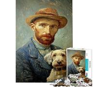 Rompecabezas para Adolescentes de 1000 Piezas autorretrato con Perro Rompecabezas para Adultos Juegos relajantes Montaje de Patrones cumpleaños (tamaño 50x75cm)