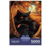 Rompecabezas para Adolescentes De 1000 Piezas Autumn Moonlit Cat Rompecabezas para Adultos Juegos Relajantes Regalo De Cumpleaños Diversión En Casa Actividades, 70x50cm/1000pcs