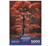Rompecabezas para Adolescentes De 1000 Piezas Autumn Red Maple Forest Rompecabezas para Adolescentes Juegos Relajantes Decoración Perfecta Regalos De Cumpleaños Y Únicos 52x38cm/1000pcs