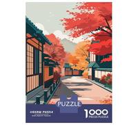 Rompecabezas para Adolescentes De 1000 Piezas Autumn Street in Japan Rompecabezas para Adultos Juego De Ingenio Mejora La Memoria Regalos para Amigos Y Familiares 38x26cm/1000pcs