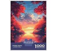Rompecabezas para Adolescentes De 1000 Piezas Autumn Sunset Reflections Rompecabezas para Adultos Juego Práctico Que Mejora La Memoria Interacción Entre Padres E Hijos 38x26cm/1000pcs