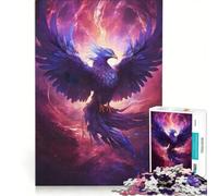 Rompecabezas para Adolescentes de 1000 Piezas Ave Fénix Mística Juguete para armar Mejora la Memoria con póster y Hoja de Preguntas a Juego 50x75cm
