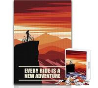 Rompecabezas para Adolescentes de 1000 Piezas, Aventura en Bicicleta al Atardecer, Disfrute de Horas de Tranquilidad y Tranquilidad, Corte Limpio, Juguete Artesanal Duradero, tamaño 38x52cm