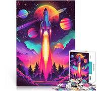 Rompecabezas para Adolescentes de 1000 Piezas Aventura en Cohete Espacial Difícil Difícil Cada Pieza es única: un desafiante y Divertido Juego Familiar 75x50cm