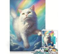Rompecabezas para Adolescentes de 1000 Piezas Aventuras del Gato arcoíris decoración de Pared difícil y desafiante Regalo de Juego desafiante 38x52cm