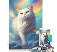 Rompecabezas para Adolescentes de 1000 Piezas Aventuras del Gato arcoíris Juegos Familiares decoración colección de Artistas Bellas Artes 50x75cm