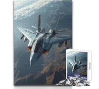 Rompecabezas para Adolescentes de 1000 Piezas, avión de Combate en Vuelo, Disfrute de Horas de Tranquilidad y Tranquilidad, Corte Limpio, Juguete Artesanal Duradero, tamaño 50x75cm