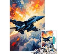 Rompecabezas para Adolescentes de 1000 Piezas Avión de Combate Juguete Educativo para Aprender a Volar Juego Familiar decoración de Pared Regalos para Mujeres y Hombres (tamaño 50x75cm)