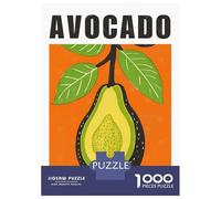 Rompecabezas para Adolescentes De 1000 Piezas Avocado Retro Fruit Art Print Rompecabezas para Adultos Juegos Relajantes Regalos para Mujeres Ayuda A Ejercitar El Cerebro 38x26cm/1000pcs