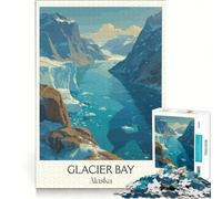 Rompecabezas para Adolescentes de 1000 Piezas: Bahía Glaciar, Alaska Juegos relajantes, decoración para el hogar, Ideal para Decorar el Escritorio 50x75cm