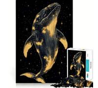 Rompecabezas para Adolescentes de 1000 Piezas Ballena Celestial en una Noche Estrellada Rompecabezas de lógica Divertido y de fácil Montaje Relájate y diviértete (50x75cm)