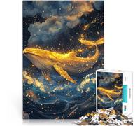 Rompecabezas para Adolescentes de 1000 Piezas Ballena Dorada del Abismo Juego práctico Cada Pieza es única: un desafiante y Divertido Juego Familiar 38x26cm