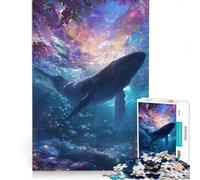 Rompecabezas para Adolescentes de 1000 Piezas Ballena en un océano Colorido Juego Familiar Patrón de ensamblaje Fortalece el Amor Entre Parejas 50x75cm