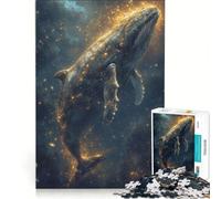 Rompecabezas para Adolescentes de 1000 Piezas Ballena Espacial Juguetes para armar Corte de precisión con Piezas de Formas aleatorias Que encajan Perfectamente 38x26cm