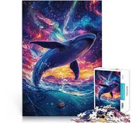 Rompecabezas para Adolescentes de 1000 Piezas Ballena Saltando al Espacio para divertirse en Familia para la decoración del hogar 52x38cm