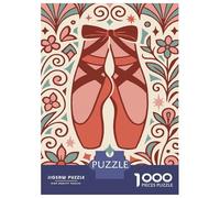 Rompecabezas para Adolescentes De 1000 Piezas Ballet Shoes Floral Art Rompecabezas para Adolescentes Juego Familiar Desafío Difícil Cumpleaños Y Navidad 52x38cm/1000pcs