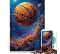 Rompecabezas para Adolescentes de 1000 Piezas Baloncesto en el Espacio,Arte de Corte Fino,Actividad para desarrollar la Mente,Juego Relajante, Tranquilo (50x75cm)