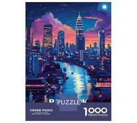 Rompecabezas para Adolescentes De 1000 Piezas Bangkok Thailand Cityscape at Night Rompecabezas para Adultos Juegos Familiares Corte De Precisión Regalos Y Cumpleaños Únicos 38x26cm/1000pcs