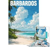 Rompecabezas para Adolescentes de 1000 Piezas Barbados Caribe Viajes Actividades Divertidas en casa Mejora la Memoria Juegos relajantes para Mayores de 14 años 38x52cm