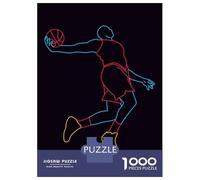 Rompecabezas para Adolescentes De 1000 Piezas Basketball Neon Art Rompecabezas para Adultos Juegos Relajantes Decoración Cumpleaños 52x38cm/1000pcs
