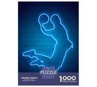 Rompecabezas para Adolescentes De 1000 Piezas Basketball Neon Rompecabezas para Adultos Juegos Divertidos Mejora La Memoria Oferta como Regalo para Toda La Familia 38x26cm/1000pcs