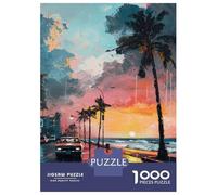 Rompecabezas para Adolescentes De 1000 Piezas Beachside Sunset Drive Rompecabezas para Adultos Juegos Divertidos Mejora La Memoria Oferta como Regalo para Toda La Familia 70x50cm/1000pcs