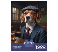 Rompecabezas para Adolescentes De 1000 Piezas Beagle Dog in A Suit at The Pub Rompecabezas para Adultos Juego Familiar Alivia El Estrés Interacción Entre Padres E Hijos 52x38cm/1000pcs