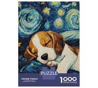 Rompecabezas para Adolescentes De 1000 Piezas Beagle Puppy Starry Night Rompecabezas para Adultos Juguete Decoración De Pared Regalo De Cumpleaños Juego Desafiante Regalos 52x38cm/1000pcs