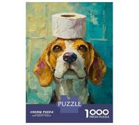 Rompecabezas para Adolescentes De 1000 Piezas Beagle with Toilet Paper Crown Rompecabezas para Adultos Juego De Ingenio Aliviador del Estrés 70x50cm/1000pcs