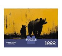 Rompecabezas para Adolescentes De 1000 Piezas Bear and Cub Silhouette Art Rompecabezas para Adultos Juegos Relajantes Decoración Cumpleaños 70x50cm/1000pcs