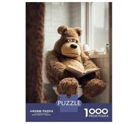 Rompecabezas Para Adolescentes De 1000 Piezas Bear Reading on Toilet Poster, Picture, Metal Print, Paint by Creed Rompecabezas Juego De Ingenio Análisis Y Lógica Actividades Divertidas En Casa 52x38cm