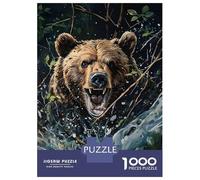 Rompecabezas Para Adolescentes De 1000 Piezas Bear Smashing through The Undergrowth Branches Rompecabezas Para Adultos Juego De Ingenio Para Mejorar La Memoria Actividades Divertidas En Casa 52x38cm/1