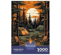 Rompecabezas para Adolescentes De 1000 Piezas Beautiful Camping Night Rompecabezas para Adultos Juego De Ingenio Decoración De Pared Regalos para Reducir El Estrés 52x38cm/1000pcs
