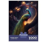 Rompecabezas para Adolescentes De 1000 Piezas Beautiful Peacock Glow Rompecabezas para Adultos Juegos Familiares Corte De Precisión Regalos Y Cumpleaños Únicos 38x26cm/1000pcs