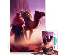 Rompecabezas para Adolescentes de 1000 Piezas beduino en Wadi Rum Arte de Corte Fino Actividad para desarrollar la Mente Momento de Juego Relajante Regalo navideño Tranquilo (38x52cm)