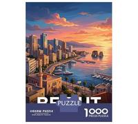 Rompecabezas para Adolescentes De 1000 Piezas Beirut Cityscape at Sunset Rompecabezas para Adolescentes Juegos Relajantes Regalos para Mujeres Diversión En Casa Actividades, 38x26cm/1000pcs