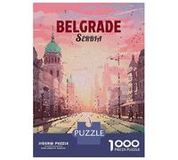 Rompecabezas para Adolescentes De 1000 Piezas Belgrade, Serbia Mosaic Cityscape Rompecabezas Juguete Decoración De Pared Vacaciones En Casa Matar El Tiempo Desafío Educativo 52x38cm/1000pcs