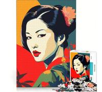 Rompecabezas para Adolescentes de 1000 Piezas Belleza Geisha Zen Juegos Divertidos Entrena tu Cerebro y Tus Manos Ideal para Decorar tu Escritorio 38x52cm