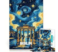 Rompecabezas para Adolescentes de 1000 Piezas,Berlín,Alemania,Noche Estrellada,Arte,Corte Premium,Diversión,Lógica,Habilidad,Juego Fácil,Tiempo de Juego,Arte navideño,Exhibición (38x26cm)