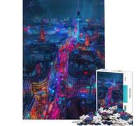 Rompecabezas para Adolescentes de 1000 Piezas Berlín futurista Luces de neón ciberpunk nocturnas Juguetes de Bricolaje para Adolescentes decoración del hogar Regalo Ideal para Toda la Familia