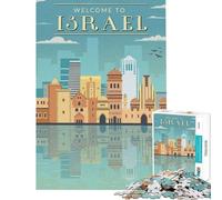 Rompecabezas para Adolescentes de 1000 Piezas Bienvenido a Israel Rompecabezas para Adultos Juego práctico para Pasar el Tiempo en casa Regalo para Toda la Familia (38x26cm)
