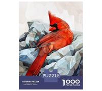 Rompecabezas para Adolescentes De 1000 Piezas Bird Red Cardinal Animal Rompecabezas para Adultos Juego De Ingenio para Mejorar La Memoria Actividades Divertidas En Casa 52x38cm/1000pcs