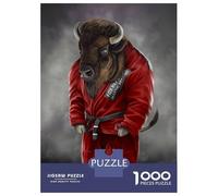 Rompecabezas para Adolescentes De 1000 Piezas Bison Bull Martial Artist Rompecabezas para Adultos Juego Práctico Pero Divertido Y Humorístico Regalo De Cumpleaños, Regalos, 52x38cm/1000pcs